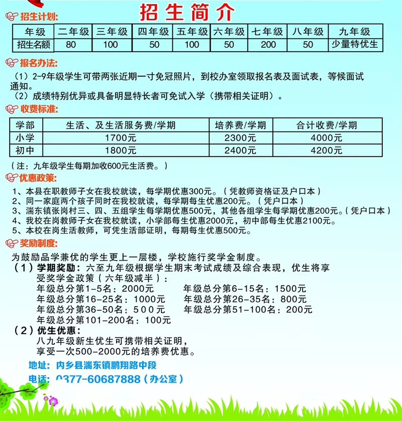 內鄉(xiāng)菊潭學校招生簡介